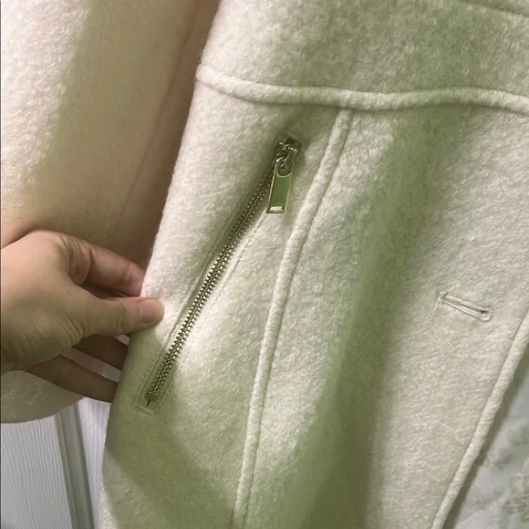 Cream Coat with Faux Fur Collar - Picture 7 of 11